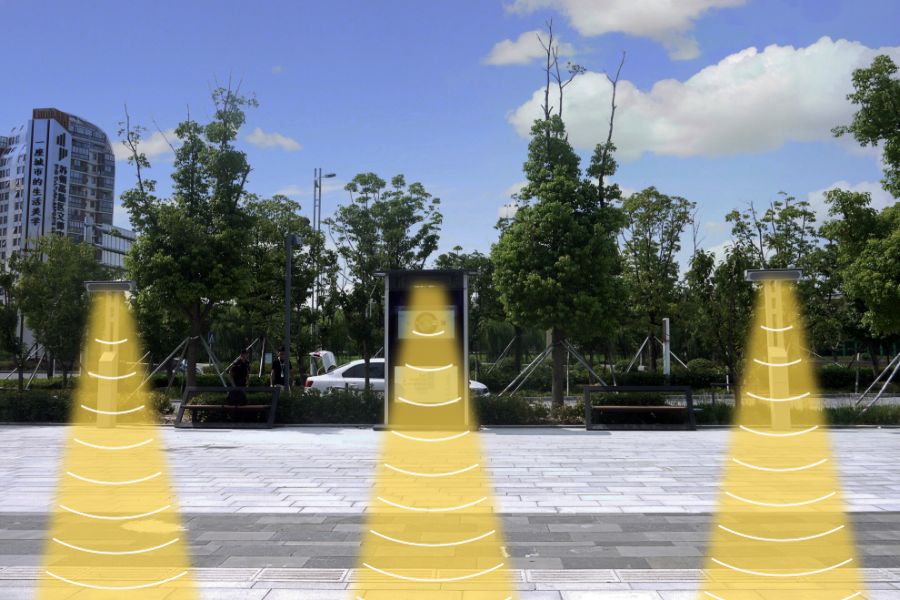 公園廣場(chǎng)安裝定向音箱