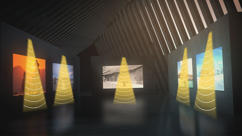 博物館定向音響，定向發(fā)聲示意圖